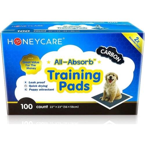 HONEYCARE Dog Pee Pee Pads All-Absorb Puppy Potty Carbon Training Pads Absorption Cleaning Supplies Eliminating Urine Odor
