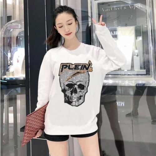 Womens Diamond stone Sweatshirt women Long Sleeve Oversize Hoodie Sweatshirt Female Autumn Hooded Pullover Hot drill design