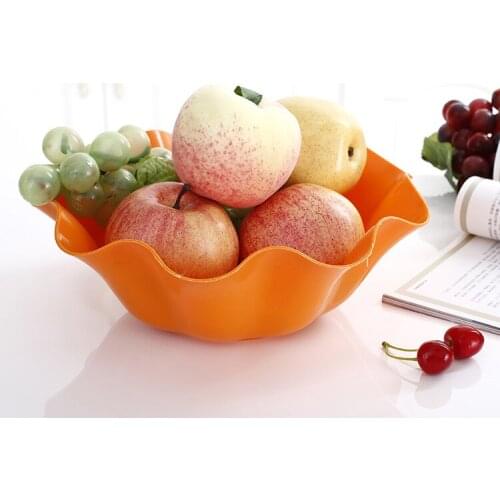 1PC Plastic Fruit Tray Dessert Plate Nuts Snacks Dish Vegetable Tray Creative Dinnerware Home Party Colored Plate Decor JH 0771
