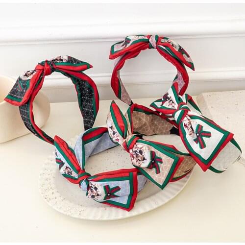 10pcs/lot Popular Wide Top Bowknot Hairband for Women Girls Hair Accessories Sweet Cat Print Headband Adult Head Hoops