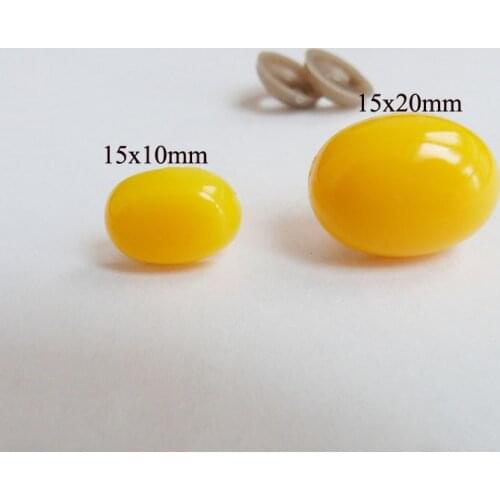 40pcs---15x10mm&15x20mm oval shape yellow plastic safety toy noses & soft washer for diy accessories