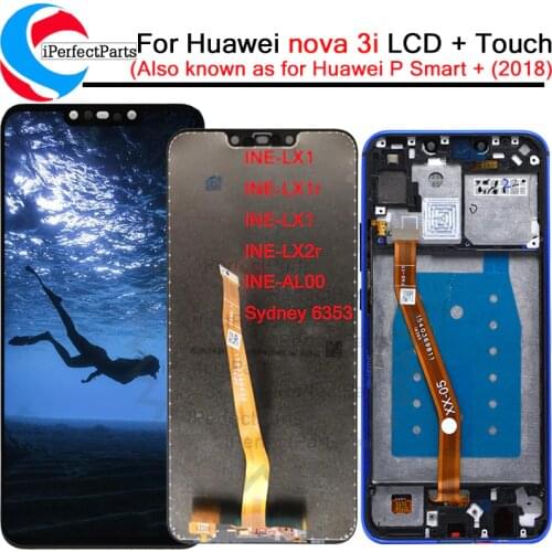 6.3'' For Huawei Nova 3i LCD Display INE-LX1r LX2 LX2r Touch Screen Digitizer Assembly Replacement for Huawei P Smart Plus LCD
