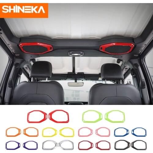SHINEKA Interior Accessories For Jeep Gladiator JT 2018+ Car Roof Speaker Decoration Cover Stickers For Jeep Wrangler JL 2018