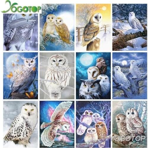 5D Diy Diamond Painting Moon Owl Full Drill Mosaic Diamond Art Embroidery Animal Cross Stitch Home Decoration YY2074