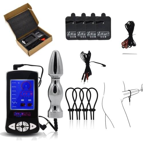 BDSM Electric Shock Pulse Anal Vaginal Plugs Masturbator Electro Stimulator Prostate Massage Big Butt Plug Sex Toys For Men Gay