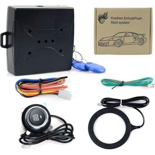 Car Alarm Car Engine Push Start Button RFID Lock Ignition Starter Keyless Entry Start Stop Immobilizer Anti-theft System Car Kit