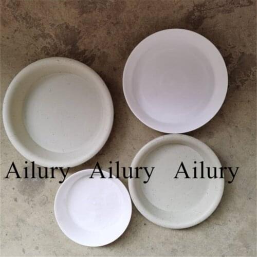White and beige round plastic tray, water tray, succulent flower pot tray, essential for flower pots