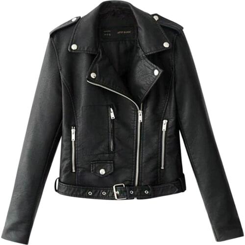 Plus Size Womens Coats 3xl Slim Cool Lapel Motor Zip Biker Short Punk Cropped Tops Lady Motorcycle Jacket Coat #YL5