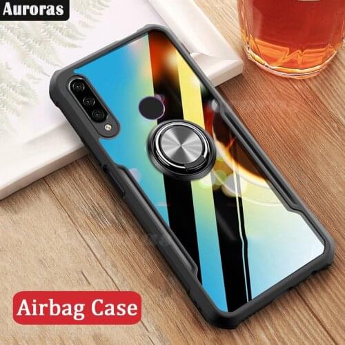 Auroras For HONOR 9C Case Anti-fall Airbag Case Shockproof Clear With Ring Soft Frame Cover For Honor 9C Phone Case