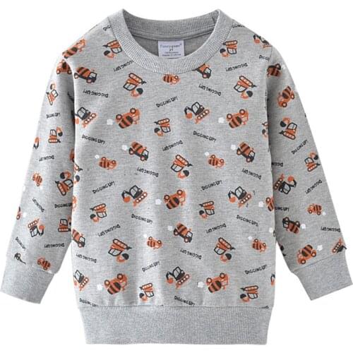Funnygame Kids clothes spring long sleeve t shirt for boys cartoon car jacket baby O-neck cotton sweatshirt children Tops