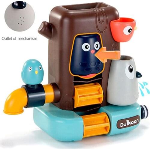 Baby Playing In Water Toys Birdie Tree House Spinning Out Of Water Woodpecker Spraying Bath Toys Childrens Toys
