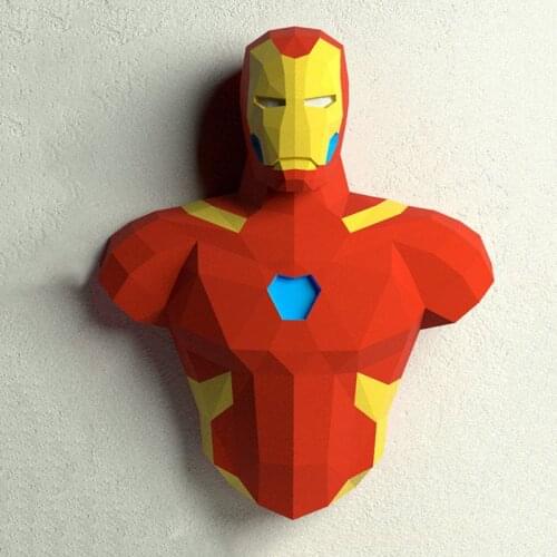 Disney iron man 3D Paper Mold Wall Hanging Decoration Origami Model DIY Handmade Creative Cartoon Anime Figure Assemble Toy