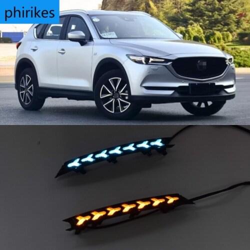 For Mazda CX-5 CX5 2017 2018 2019 Dynamic Turn Signal Relay Waterproof Car DRL 12V LED Daytime Running Light Fog Lamp Decoration