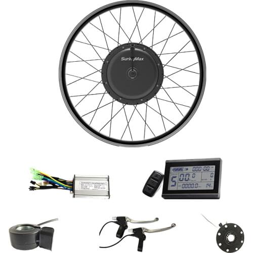 55Kph 48V 1500W electric bike conversion kit with 45H magnets motor,sine wave controller,LCD system for rear electric bicycle