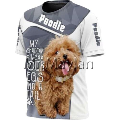 Cute Poodle Dog 3D Full Printed Animal Graphic T-shirts for Men/women New Design Streetwear Tshirt Oversized 5XL 6XL Boy Clothes