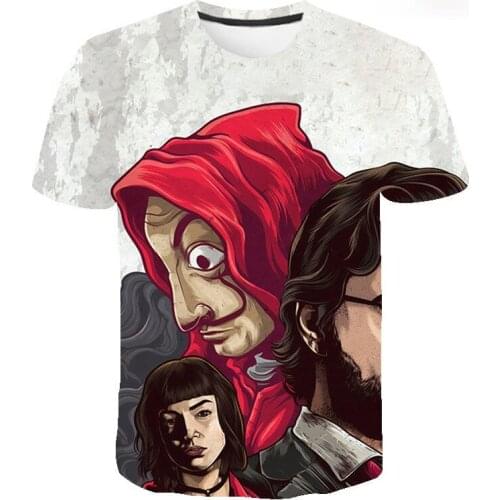 Arrival La Casa De Papel 3D Print tshirt Money Heist The Paper House t-shirt Breathable Casual T shirt Hip Hop oversized t shirt