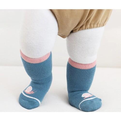 Toddler knee high anti slip socks girl boy newborn infant baby winter long cotton sock child kid thick warm Cartoon high socking