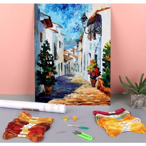 Greek Mood Printed Fabric 11CT Cross-Stitch Patterns DIY Embroidery DMC Threads Handiwork Sewing Craft Needlework For Jewelry