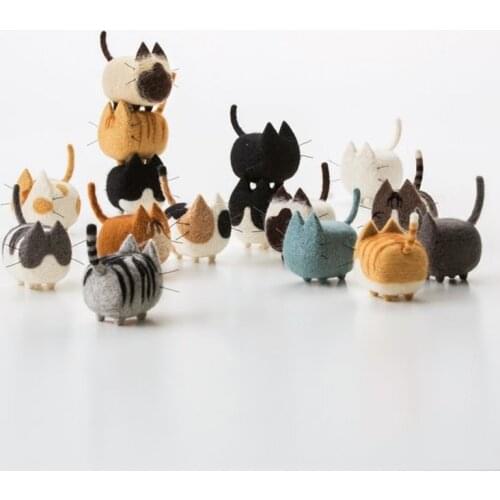 DIY Needle Felting Kit Faceless Dog Cat Wool Felt Doll Material Pack Non-Finished Accessories Felt Poked Kit Handcraft