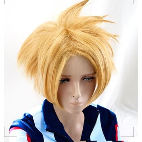 Kaminari Denki Cosplay Wig My Hero Academy Play Costume Halloween Hair Wigs Free Shipping