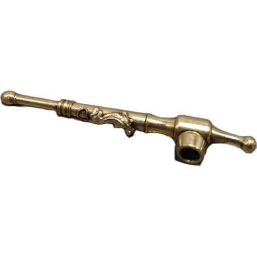 Chinese old Copper Embossed smoking tobacco pipe