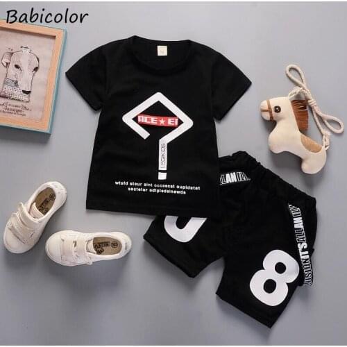 Baby Boy Clothes sets Summer New Infant Clothing Toddler Boys Cotton Cartoon tops +short 2pcs tracksuits For Children Outfits