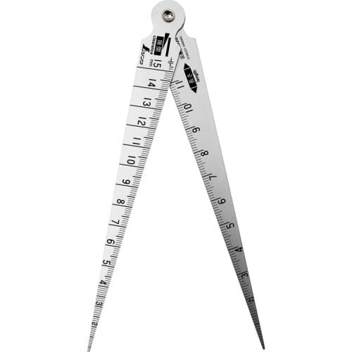 SHINWA Stainless Steel Hole Ruler Inner Diameter Measurement Gap Measuring Ruler Gauges 1-15mm