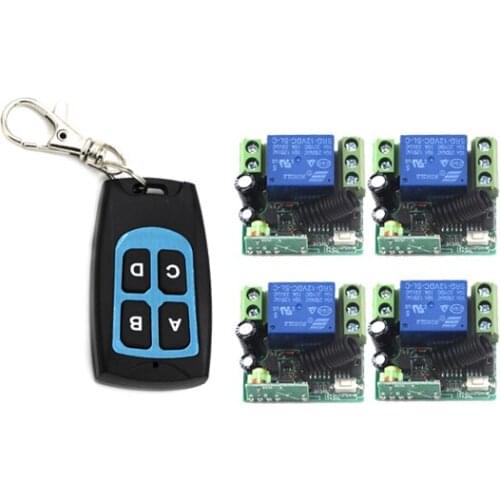 MITI-12V 1CH channel RF Wireless Remote Control Switch & Remote Control System 4 receiver&1 transmitter 315/433MHZ SKU: 5410