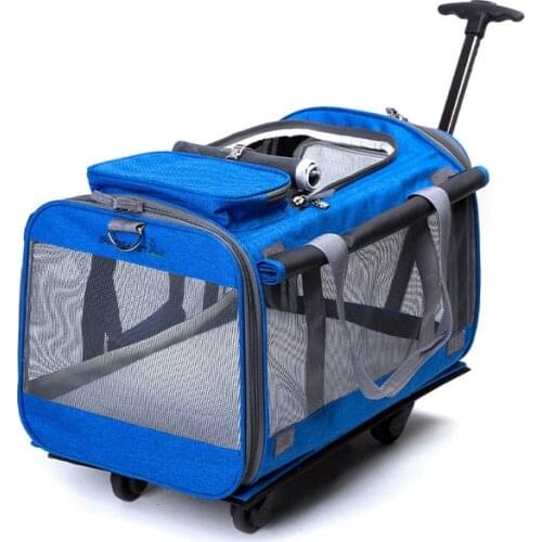 H1 Fashion Universal Wheel Portable Pulley Bag Cat Backpack Dog Out Breathable Pet Travel Cage