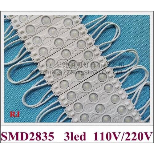 LED light module for sign letter 2W 240lm SMD 2835 3 led waterproof 72mm*15mm PVC injection AC220V AC110V input each one can cut