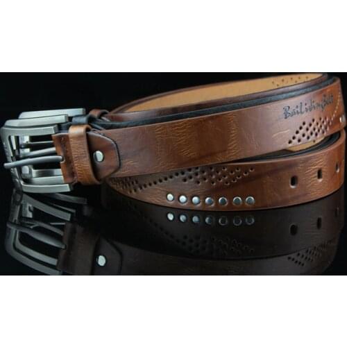 Mens rivet pin buckle belt fashion Retro style Teenage casual jeans belt