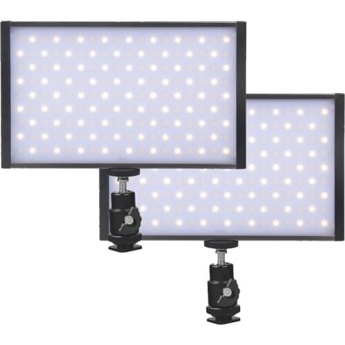 2PCS SETTO Bi-color LED Video/Photo Light Lamp 1560LM Dual Color Temperature for Canon Nikon DSLR Camera Video Camcorder