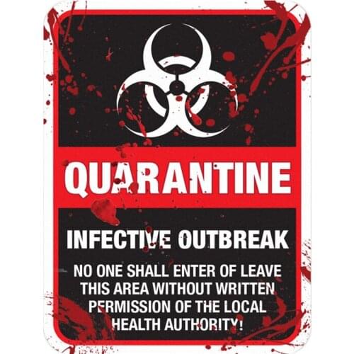 S40722# Various Self-adhesive Decal Quarantine Zombie Infected Area Car Sticker Waterproof Auto Decors on Bumper Rear Window