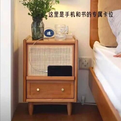 Real wood the cane makes up bedside table Simple bedroom receive store content ark bedroom furniture bedside shelf bedside