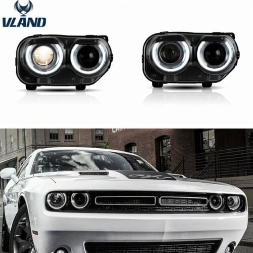VLAND Manufacturer car Head light LED Headlight 2015-up For Challenger headlamp with moving turn signal