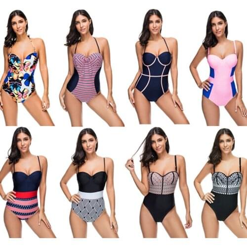 Sexy Underwire Swimwear Beach Swim Wear One Piece Women Bathing Suit Swimsuit Swimming Suit for Women Bikini Plus Size XXL 2019