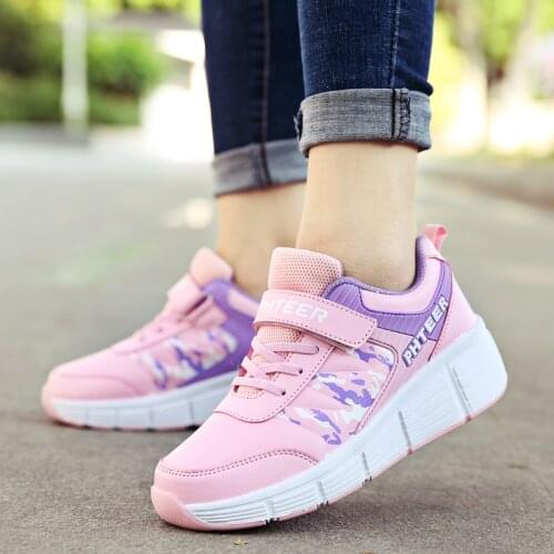 Student Heelys Boys and Girls Roller Skates Childrens Sports Shoes with Wheels and Two Wheels