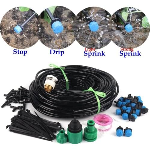 40M~5M Garden Drip Irrigation System Automatic Drip Watering System Kits DIY Micro Drip Irrigation Kits Blue Adjustable Drippers