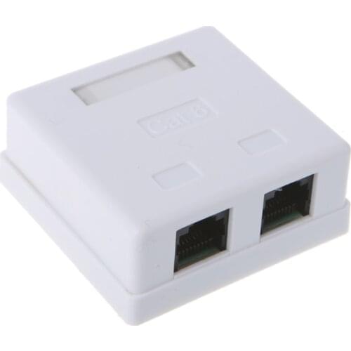 RJ45 Junction Box CAT6 Network Connector 2 Port Desktop Extension Cable Box