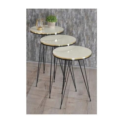 Modern Zigon coffee table Black Wire Foot Double Gold Cream coffee tables table basse furniture living room table