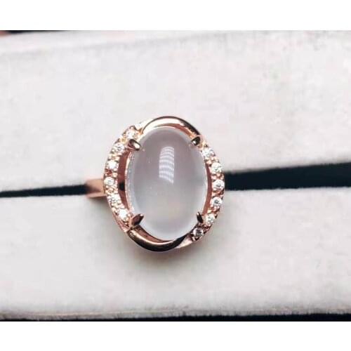 Careful design of emerald 925 silver inlaid with live ice white rectangle women ring Resizable