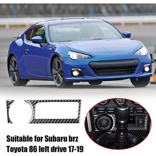 Carbon Fiber Engine Start Stop Switch Button Frame Trim Car Automobiles Stickers Decals Cover for Toyota 86 17-19 LHD
