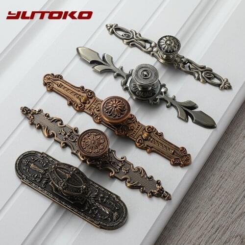 YUTOKO Vintage Door Handles Antique Knobs and Handles for Kitchen Cabinets Cupboard Handles Closet Handle Furniture Hardware