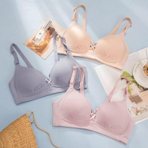 Wasteheart Women Fashion Black Skin Wireless Padded Push Up Bralette Cross Straps Underwear One-Piece Bras A B Big Plus Size