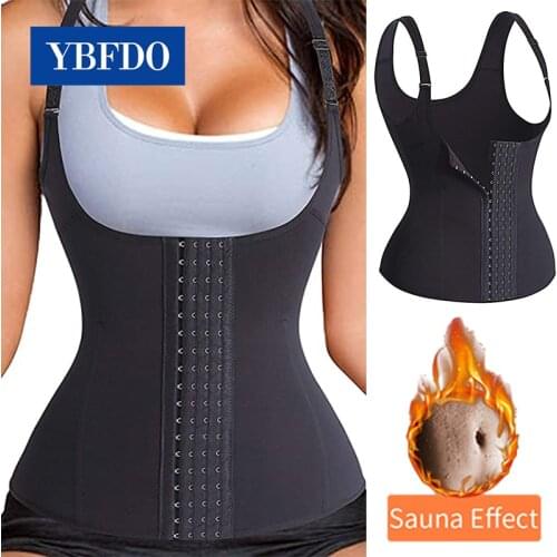 YBFDO Waist Trainer Vest Corset for Women Weight Loss Body Shaper Slimming Shirt Compression Sauna Suit Sweat Workout Tank Tops
