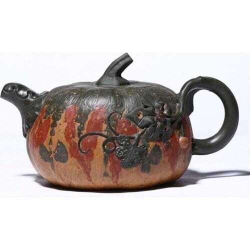Yixing Famous Handmade Purple Sand Pot Imitation Old Pot Ornaments Raw Ore Purple Sand Pumpkin Pot Kung Fu Tea Set Teapot