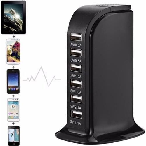 30W Multi 6 Port USB Charger 6A Rapid Charging Station Desktop Hub Connectors Extension Socket Platooninsert Hub Connectors