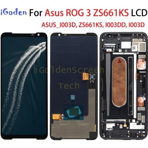 6.59" Original Amoled For Asus ROG 3 ZS661KS LCD Display With Frame Touch Panel Screen Digitizer For ROG Phone 3 I003D LCD