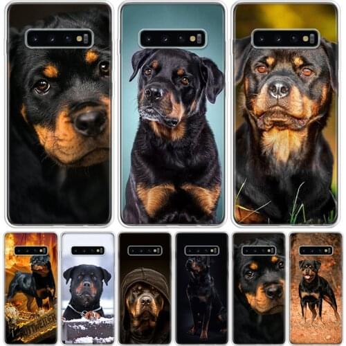 Rottweiler Dog Phone Case for Samsung Galaxy S10 S20 Ultra Note 10 9 8 S9 S8 S7 J4 J6 J8 Plus Lite + Popular Cover Capa
