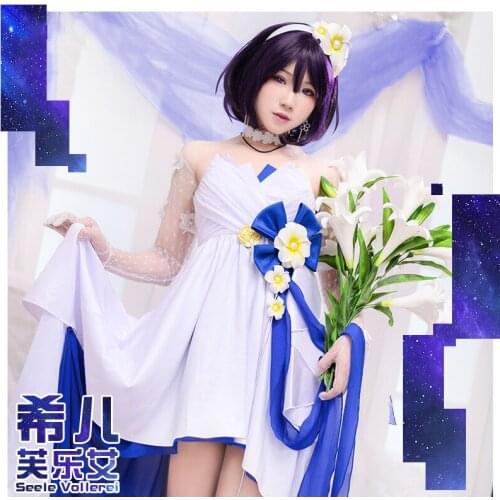 Game Cosplay Costume Honkai Impact 3 Seele Vollerei Skin White Dress Anniversary Prom Dress Sexy Elegant Cosplay Costume
